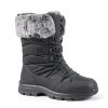 ANGRYRAM Winter Steel Toe Boots for Women Warm Insulated Non Slip Snow Boots Comfortable Work Shoes Mid Calf Faux Fur Furry Snow Shoes for Industry Construction Outdoor Winter-5