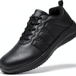 ENLEN&BENNA Non Slip Women Work Shoes Black Slip-Resistant Sneakers-0