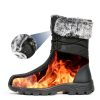 ANGRYRAM Winter Steel Toe Boots for Women Warm Insulated Non Slip Snow Boots Comfortable Work Shoes Mid Calf Faux Fur Furry Snow Shoes for Industry Construction Outdoor Winter-2