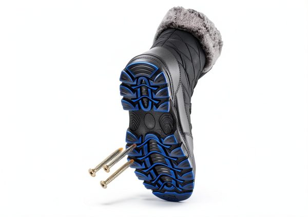 ANGRYRAM Winter Steel Toe Boots for Women Warm Insulated Non Slip Snow Boots Comfortable Work Shoes Mid Calf Faux Fur Furry Snow Shoes for Industry Construction Outdoor Winter-3