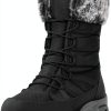 ANGRYRAM Winter Steel Toe Boots for Women Warm Insulated Non Slip Snow Boots Comfortable Work Shoes Mid Calf Faux Fur Furry Snow Shoes for Industry Construction Outdoor Winter-0